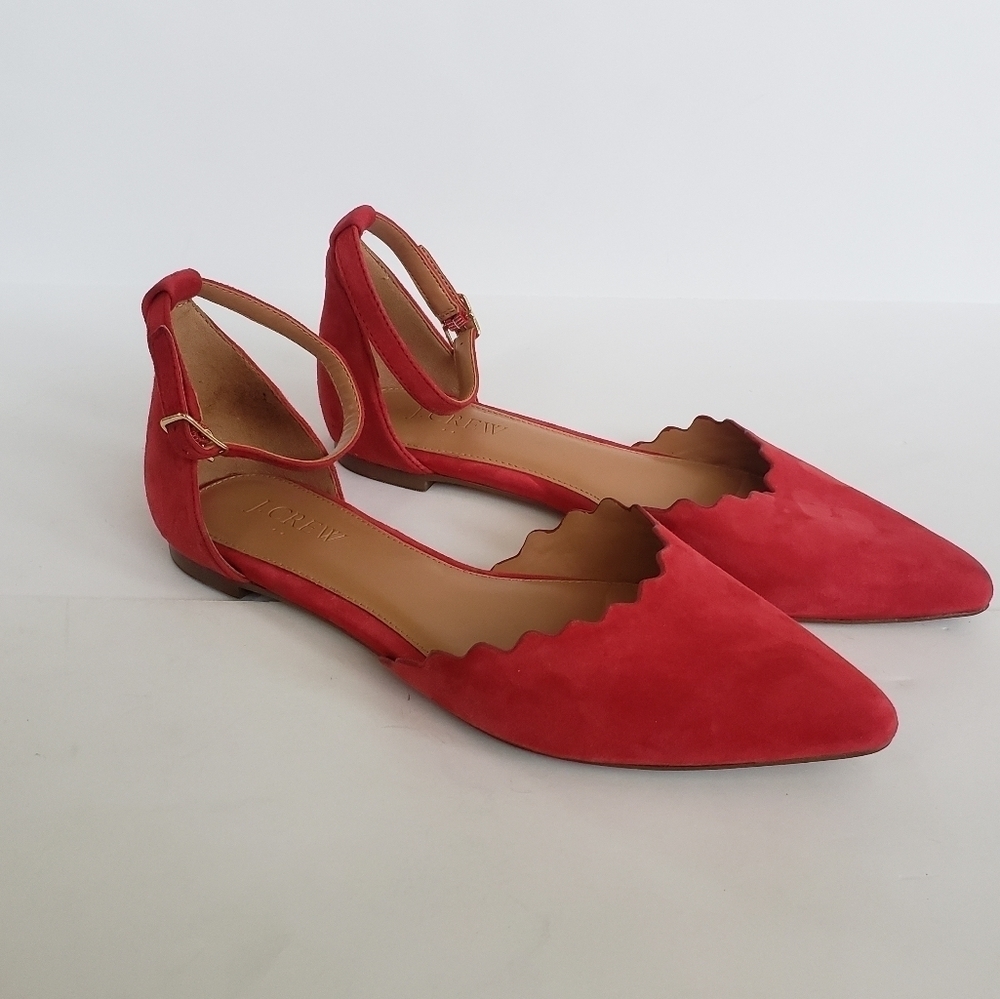 J. Crew red flats suede material - Picture 4 of 8